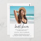 モダン ミニマル ブライダル シャワー 招待状 (正面/裏面)