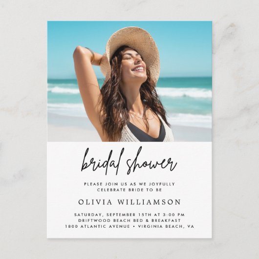 モダン ミニマル ブライダル シャワー 招待状 (正面)