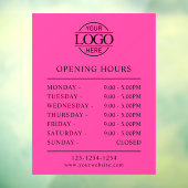 モダン ミニマル ブライト ピンク ビジネス 営業時間 ウィンドウサイン (シート3)