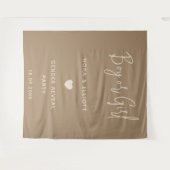 モダン ミニマル ブラウン 男の子？女の子？性別発表 タペストリー (正面(横))