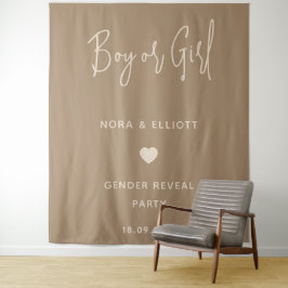 モダン ミニマル ブラウン 男の子？女の子？性別発表 タペストリー