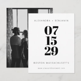 モダン ミニマル ブラックアンドホワイト フルフォト セーブザデート