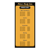 モダン ミニマル ブラックゴールド ロゴ サロンサービス ラックカード (正面)