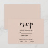 モダン ミニマル ブラックタイプ どんな色にも合う ウェディング 返信カード (正面/裏面)