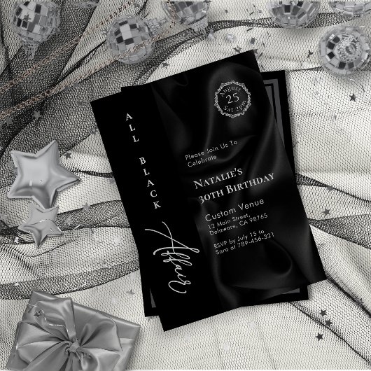 モダン ミニマル ブラックフォーマル アタイア 招待状