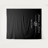 モダン ミニマル ブラック ウェディング フォト 背景 タペストリー (正面(横))