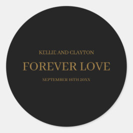 モダン ミニマル ブラック ウェディング ラウンドシール