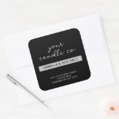 モダン ミニマル ブラック キャンドル ラベル (封筒)