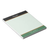 モダン ミニマル ブラック グリーン ストライプ ノートパッド (アングル)