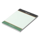 モダン ミニマル ブラック グリーン ストライプ ノートパッド (回転)