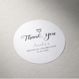 モダン ミニマル ブラック スクリプト サンクス ラウンドシール