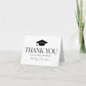 モダン ミニマル ブラック セリフ 卒業 サンキューカード (正面)