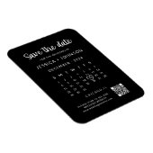 モダン ミニマル ブラック セーブ・ザ・デート カレンダー マグネット (右側)