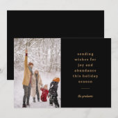 モダン ミニマル ブラック タイポグラフィー ホリデー カード (正面/裏面)