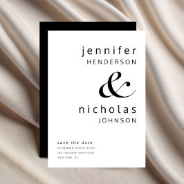 モダン ミニマル ブラック&ホワイト ウェディング セーブザデート
