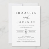 モダン ミニマル ブラック＆ホワイト ウェディング 招待状 (正面)