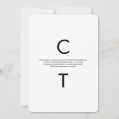 モダン ミニマル ブラック＆ホワイト ウェディング 招待状 (裏面)