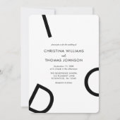 モダン ミニマル ブラック＆ホワイト ウェディング 招待状 (正面)