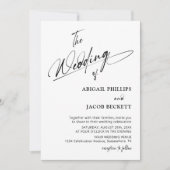 モダン ミニマル ブラック＆ホワイト ウェディング 招待状 (正面)