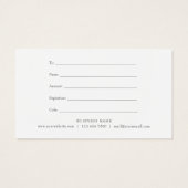 モダン ミニマル ブラック＆ホワイト ギフト証明書 (裏面)