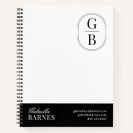 モダン ミニマル ブラック＆ホワイト ボールド ノートブック