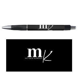 モダン ミニマル ブラック ホワイト モノグラム ボールペン