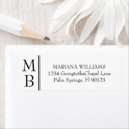 モダン ミニマル ブラック&ホワイト 結婚式 RSVP ラベル