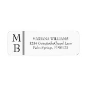 モダン ミニマル ブラック&ホワイト 結婚式 RSVP ラベル (正面)