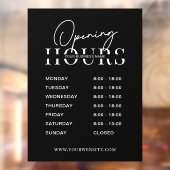 モダン ミニマル ブラック ロゴ ビジネス 営業時間 ウィンドウサイン (シート2)