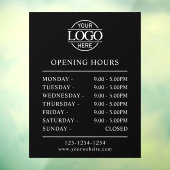 モダン ミニマル ブラック | 営業時間 ウィンドウサイン (シート3)