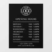 モダン ミニマル ブラック | 営業時間 ウィンドウサイン (シート)