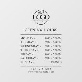 モダン ミニマル ブラック | 営業時間 ウィンドウサイン (シート)