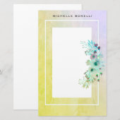 モダン ミニマル プロフェッショナル フラワー 背景 便箋 (正面/裏面)