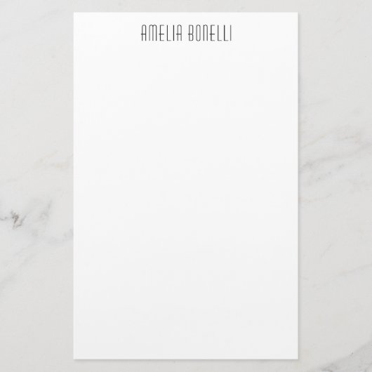 モダン ミニマル プロフェッショナル プレーン 標準サイズ 便箋 (正面)