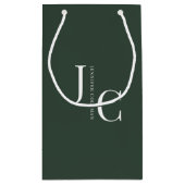 モダン ミニマル プロフェッショナル モノグラム ダークグリーン スモールペーパーバッグ (裏面)