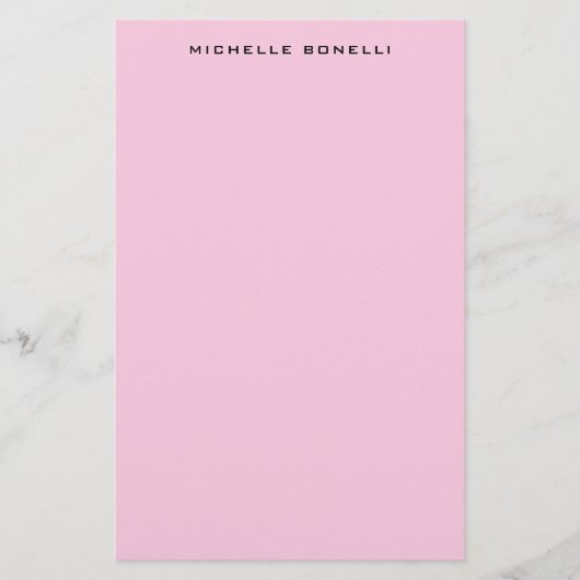 モダン ミニマル プロフェッショナル ライトピンク フェミニン 便箋 (正面)
