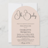 モダン ミニマル ベビーシャワー | パウダー ブラッシュ 招待状 (正面)