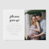 モダン ミニマル ベビーシャワー フォト ベラム紙招待状 (正面)