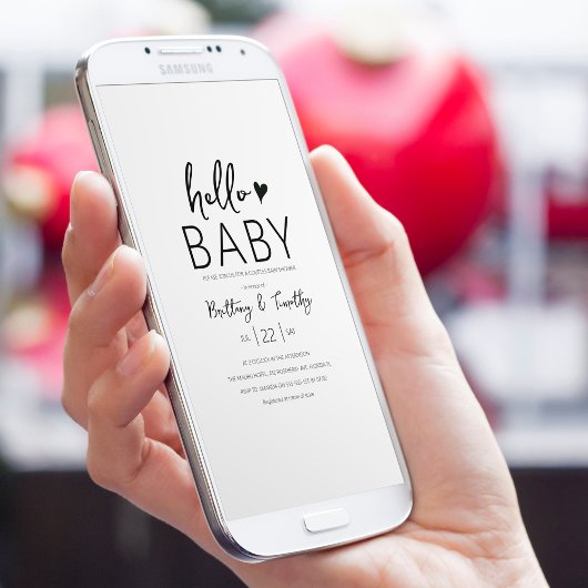 モダン ミニマル ベビーシャワー 招待状