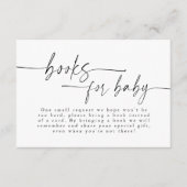 モダン ミニマル ベビーシャワー 本 赤ちゃんのために エンクロージャーカード (正面)