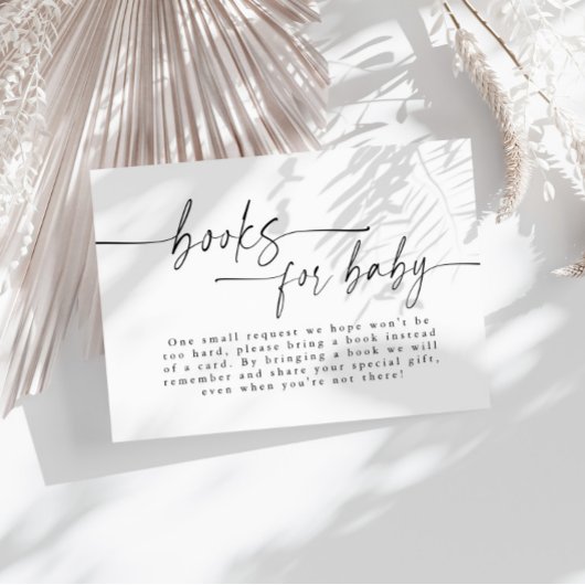 モダン ミニマル ベビーシャワー 本 赤ちゃんのために エンクロージャーカード