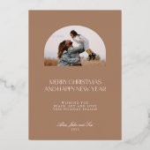 モダン ミニマル ベージュ アーチ 2 枚組 メリークリスマス 箔シーズンカード (裏面)