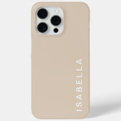モダン ミニマル ベージュ 名前入り Case-Mate iPhoneケース (裏面)