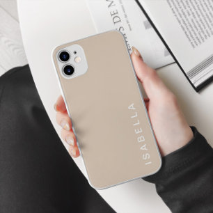 モダン ミニマル ベージュ 名前入り iPhone 15 PRO MAXケース