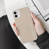 モダン ミニマル ベージュ 名前入り iPhoneケース