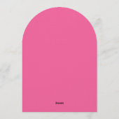 モダン ミニマル ホットピンクとホワイトのアーチウェディング 招待状 (裏面)