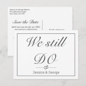 モダン ミニマル ホワイト アニバーサリー インビテーション (正面/裏面)