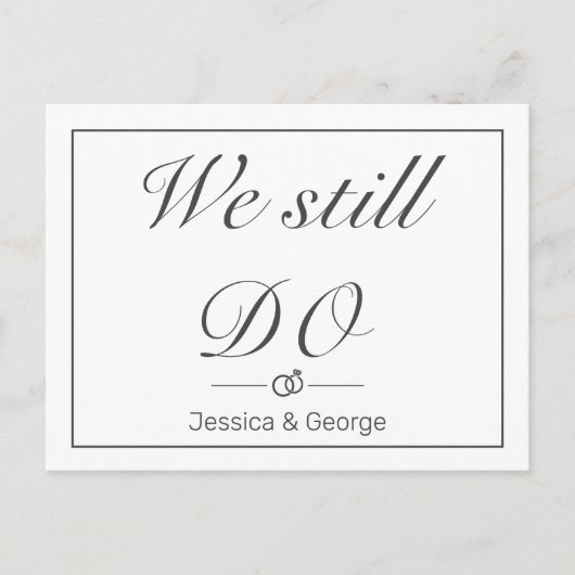 モダン ミニマル ホワイト アニバーサリー インビテーション (正面)