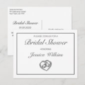 モダン ミニマル ホワイト ブライダルシャワー 招待状 (正面/裏面)