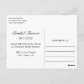 モダン ミニマル ホワイト ブライダルシャワー 招待状 (裏面)